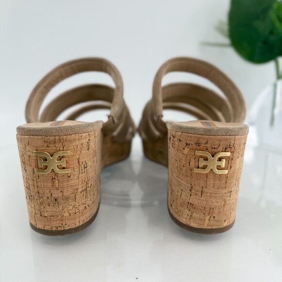 Sam Edelman Women's Yuki Sandals Size 11 Suede Strappy Cork Wedge Platform - Picture 2 of 14